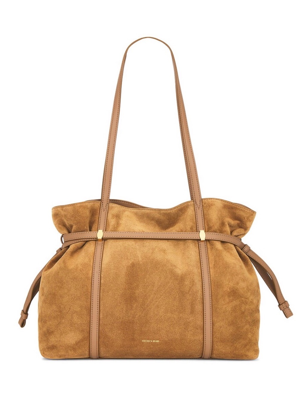 Veronica Beard Lasso Suede Tote Bag in Camel